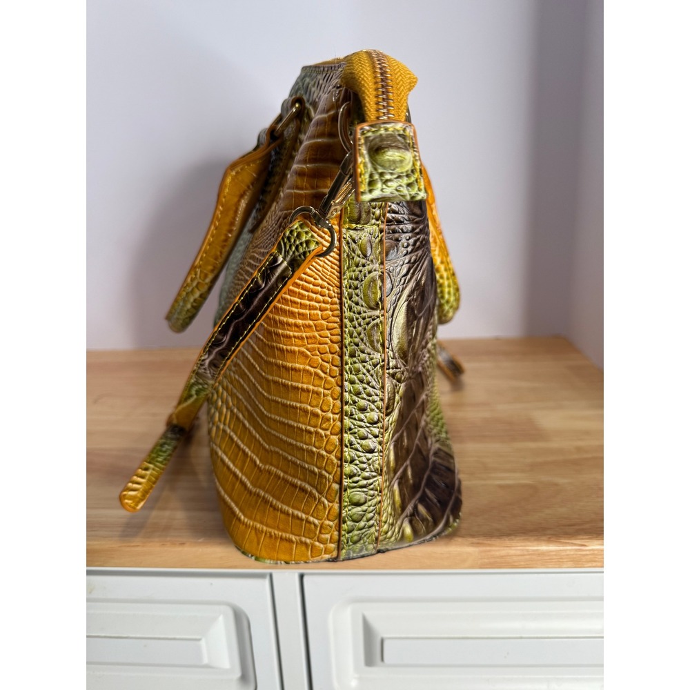 Croc-Embossed Satchel in‎ Golden Ombre - Picture 4 of 5